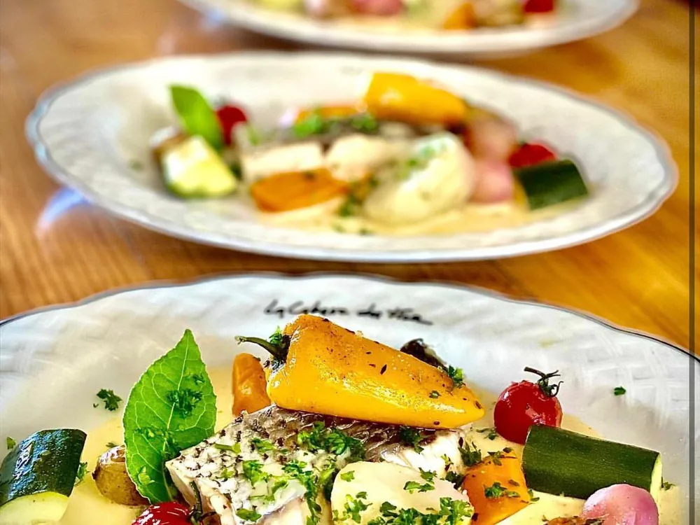 Poisson de ligne et légumes du marché